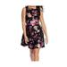 Bows & Sequins Women's Printed Knee-Length Fit & Flare Dress in Black - XL