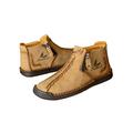 LUXUR Men Zipper Casual Boot Ankle Loafer Leather Shoes Martin Boot Moccasin