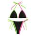 JBEELATE Women Halter Bikini Triangle Cup Lace Up Tankini Sets Swimsuits