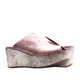 Chocolat Blu Yiona Pony Peep Toe Wedge Purple Gold Snake Print Women's Sandal