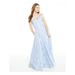 SAY YES TO THE PROM Womens Light Blue Lace Floral Short Sleeve Off Shoulder Full-Length Fit + Flare Prom Dress Size 5