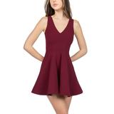 Juniors' B. Smart Sleeveless V Neck Dress with Bow Back