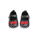 Luxsea Toddler Baby Girls Anti-slip Polka Dot Crib Shoes Cute Autumn Spring Kids Soft Sole First Walkers Casual Shoes with Bowknot Decor