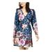 Nanette Lepore Womens Silk Floral Print Wrap Dress