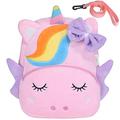 Toddler Backpack,VASCHY Girls Cute Plush Animal Small Daycare Backpack for Little Kids Pink Unicorn