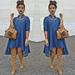 Womens Fashion Slim Fit Denim Blue Jean Dress Irregular Long Sleeve Shirt Dress