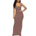 Booyoo Women Sleeveless Casual Maxi Tank Dress Plus Size S-3XL Summer Sexy Dresses