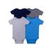 Little Star Organic Baby Boys Short Sleeve Solid Bodysuits, 4-Pack