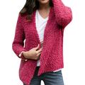 Alloet Long Sleeve Women Fleece Coat Cardigan Sweater Winter Jacket