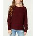 American Rag Juniors' Zinfandel Metallic Detail Lace Up Sleeve Sweater Size L