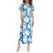 French Connection Crepe Floral-Print Maxi Dress Blue