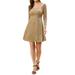 Allegra K Women's Stars Velvet Square Neck Vintage Mini Dresses