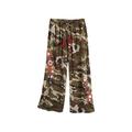 Avani Del Amour Women's Camo Pants - Floral Embroidered Camouflage Print Bottoms
