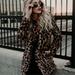 Faux Fur Leopard Print Winter Coat Jacket Cardigan Trendy Chic Hip for Women Fluffy Hair