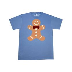 Inktastic Cute Gingerbread Man with Red Plaid Bowtie Adult T-Shirt Male Columbia Blue M