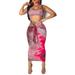 LA HIEBLA Women's Summer 2 Piece Boho Casual Long Maxi Evening Party Cocktail Beach Dress