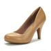 DREAM PAIRS Women's Low Heel Pump Shoes Toe Formal Elegant Slip On Pump Shoes ARPEL NUDE/PU Size 8.5
