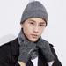 Famure Fashion Winter Warm Accessories Hats Scarves Gloves 3-Piece Set Comfortable Woolen Hat Scarf Gloves 3-Piece Kit Trendy Simple Pure Color Clothing Cap