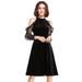 Ever-Pretty Women's Vintage Velvet Empire Waist Evening Party Night Out Casual Dresses for Women 5896 Black US 8