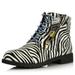 DailyShoes Boots Women Leather Women's Ankle Combat Boots Stylish Square Toe Back Zipper Shorts High Exclusive Credit Card Pocket Shoe Zebra,Pu,13, Shoelace Style Royal Blue