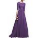 New Floral Lace Bridesmaid Formal Wedding Maxi Dress for Ladies Casual Round Neck Party Evening Cocktail Long Maxi Dress Floral Lace Half Sleeve A-Line Ball Gown