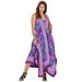 Roaman's Women's Plus Size Scarf-Print Maxi Dress