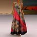 dresses summer dress for women Women Plus Size Sleeveless Peacock Print Long Maxi Dress Boho Summer Beach Dress