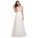 Ever-Pretty Womens Empire Waist Long Wedding Guest Dresses for Women 07544 White US10