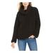 STYLE & COMPANY Womens Black Faux Fur Solid Long Sleeve Turtle Neck Blouse Sweater Size PXL