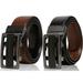 Genuine Leather Belts For Men Reversible Ratchet Belt With Adjustable Automatic Buckle - Casual and Dress Belt