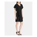 RALPH LAUREN Womens Black Ruffled Zippered Short Sleeve V Neck Short Sheath Cocktail Dress Size 4