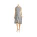 Calvin Klein Womens Sleeveless Striped Midi Dress