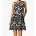 Vince Camuto NEW Black White Womens Size 16 Printed A-Line Dress