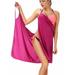 YouLoveIt Women Cover up Deep V-Neckline Bikini Cover Up Backless Sexy Long Beach Dress Sleeveless Wrap Beach Dress Spaghetti Strap Beachwear Summer Beach Holiday Sun Wear Dress