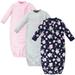 Hudson Baby Newborn Girl Fleece Gowns, 3-Pack