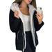 Women Winter Warm Fleece Hoodie Coats Casual Plain Jacket Pocket Zip Up Overcoat