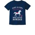 Tstars Girls Horse Gifts for Horse Lovers Just a Girl Who Loves Horses Horse Shirts Horse Clothes Birthday Horse Gifts for Girls Toddler Kids T Shirt