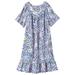 AmeriMark Womenâ€™s Casual Print Sun Dress - House Dress with Front Patch Pockets