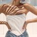 Women Tops Summer Crop Tops Lozenge Pleated Tube Tops Slim Backless Sleeveless Crop Tops Y2K Casual White Streetwear Tops Sexy Tops for Women