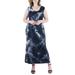 24seven Comfort Apparel Women's Plus Size Tie Dye Fitted Razorback Maxi Dress