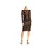 Tadashi Shoji Womens Mesh Metallic Cocktail Dress