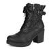 DREAM PAIRS Women's Fashion Chunky High Heel Ankle Boots Zip Combat Boots PARKA BLACK Size 11