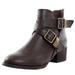 Breckelles Bronco 11 Chunky High Heel Buckle Ankle Booties Boots Brown 11 7.5 US