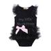 Infant Baby Girls Clothes My Little Black Dress Lace Bodysuit Romper Outfits