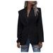 Tuscom Ladies Casual Long-sleeved Lapel Button Slender Slim Top Coat