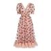 Bebiullo Women Embroidered Sequin Strawberry Cocktail Dresses Plunge Lace Up Pleated Mesh Party Midi Slim A-line Dress