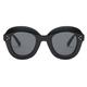 Jocestyle Round Frame Resin Lens Sun Glasses Women Driving Sunglasses (Black Grey)