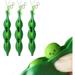 3 Pack Edamame Keychain Fidget Toys - Squeeze-a-Bean Puchi Puti Mugen Keyring Pea Keychain Soybean Toys Gift