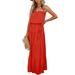 Niuer Casual Loose Maxi Dress for Lady Strapless Tank Cami Dress Women Solid Off Shoulder Long Dress