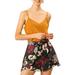 Allegra K Junior's High Tie Elastic Waist Ruffle A-Line Floral Shorts